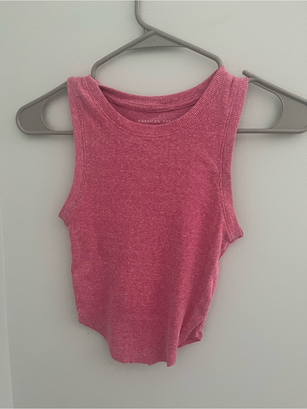American Eagle Outfitters Hot Pink Ribbed Crew Tank